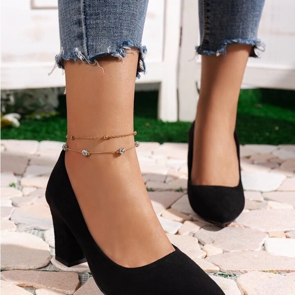 Women's Pointed Toe Block Heel Pumps
